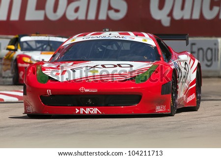 DETROIT - JUNE 2: The Ferrari Race Car at the 2012 Detroit Grand Prix on June 2, 2012 in Detroit, Michigan.