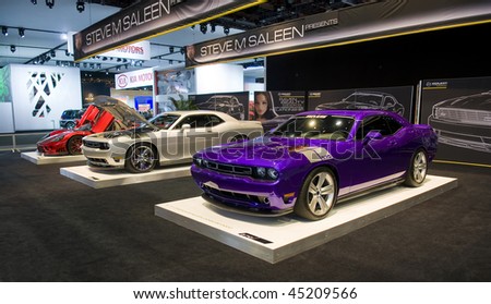 stock photo DETROIT JANUARY 22 Saleen customized cars on display at the