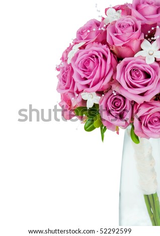 stock photo A wedding flower bouquet isolated on a white background with 
