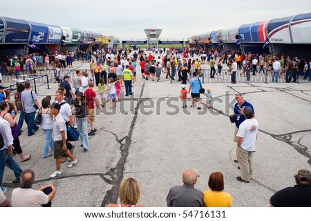WINDSOR, ONT JUNE 5 - People meet the pilots in pit lane at the Red Bull Air Races June 5, 2010 at the Windsor International Airport in Windsor, Ontario
