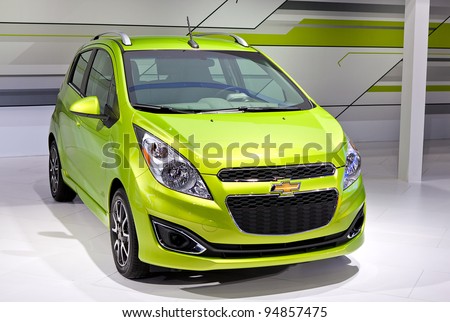 CHICAGO - FEB 9: The 2013 Chevy Spark is displayed at the 2012 Chicago Auto Show Media Preview on February 9, 2012 in Chicago, Illinois.