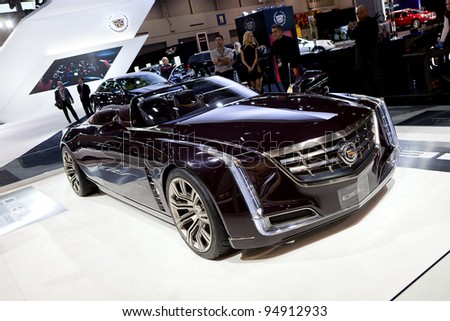 CHICAGO - FEB 8: Members of the media look at the Cadillac Ciel concept at the 2012 Chicago Auto Show Media Preview on February 9, 2012 in Chicago, Illinois.
