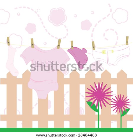 Logo Design Clothing on Pink Baby Card   Baby Clothes Stock Vector 28484488   Shutterstock