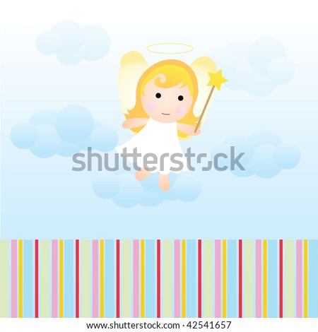 stock vector baby angel card