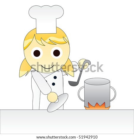 cartoon girl cooking