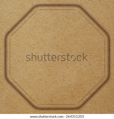 Old paper sepia background with octagon relief.