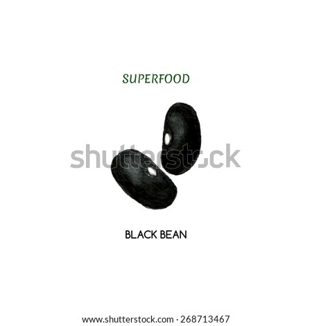 Black beans, How to draw hands, Vector illustration