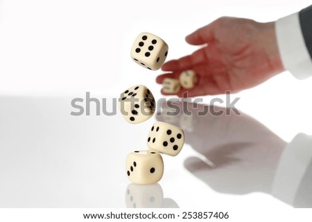 cubes, dice in Hand, throwing
