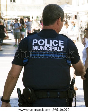 Avignon, France-june 19, 2015: Police officer of the national police of france
