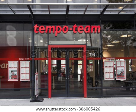 Amsterdam , Netherlands-august 13, 2015: Tempo-Team is a Dutch job agency, this office is located in Amsterdam