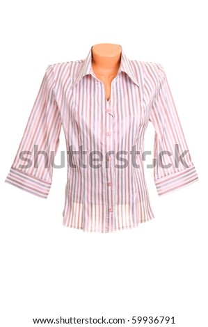 Stylish pink blouse isolated on a white background.