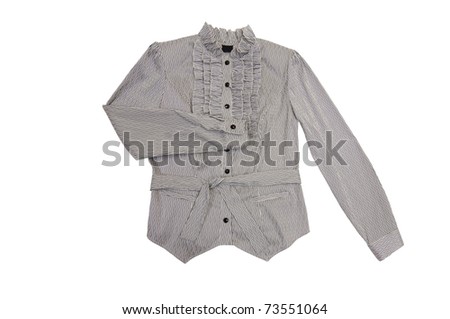 Stylish striped blouse isolated on a white background.