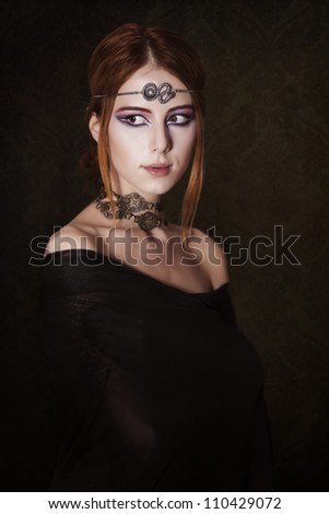 Portrait of beautiful Celtic girl.