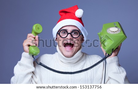 Surprised man with phone