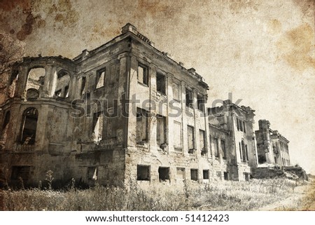 Old Palace in Odessa. Photo in old image style.