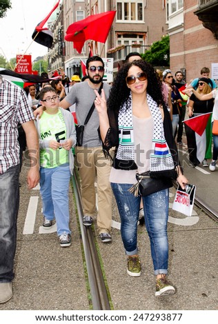 July 2014. Gaza war demonstration in Amsterdam then netherlands