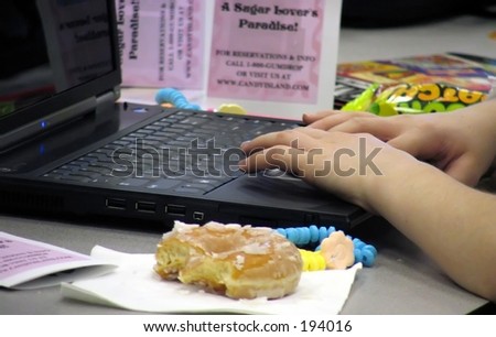 fat person using the computer