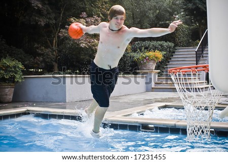 Jump in water basketball