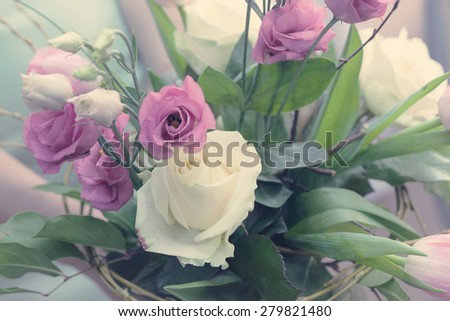 bouquet of pink rose gentle tones  beauty