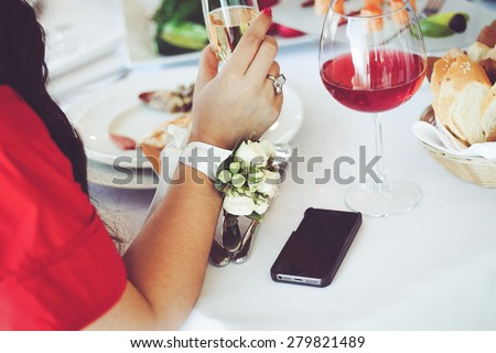 bridesmaid at the festive table dress yellow