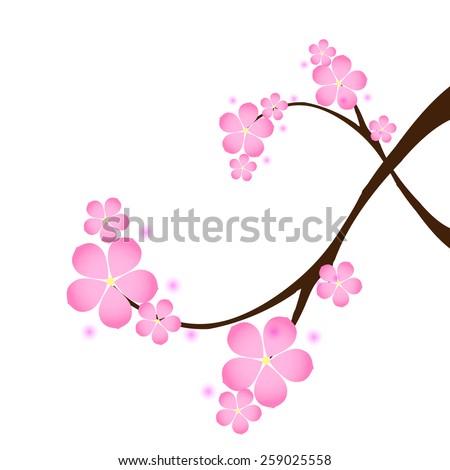 Background with branch of cherry blossom. Vector. EPS 10