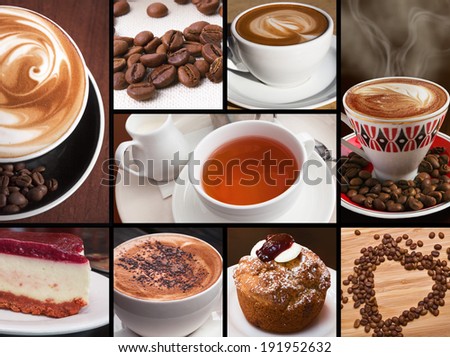 Coffee, tea, hot chocolate