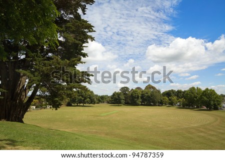 Cricket pitch in the round sports field