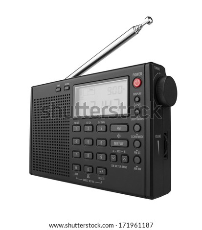 Portable Digital Radio, isolated on white background