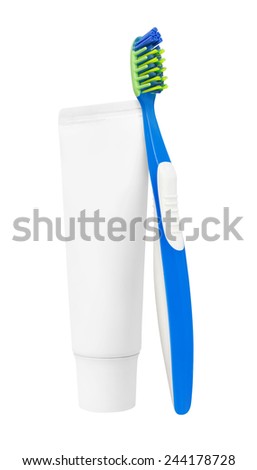 Tooth brush with tooth paste, isolated on white background