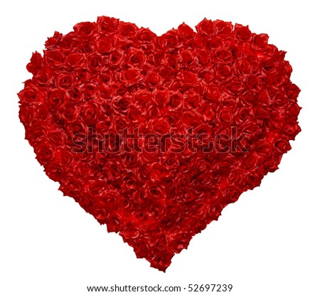 stock photo : Valentines Day Rose Heart on White Background