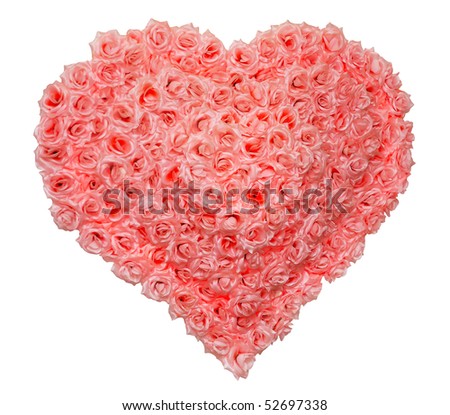 stock photo : Valentines Day Rose Heart on White Background