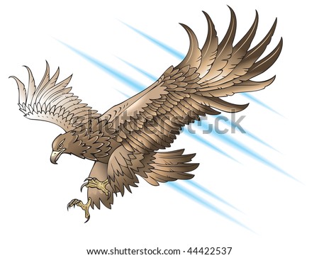 Eagle Wings Drawing on Stock Photo   Eagle With Large Wings  Swooping Or Attacking  Gradient