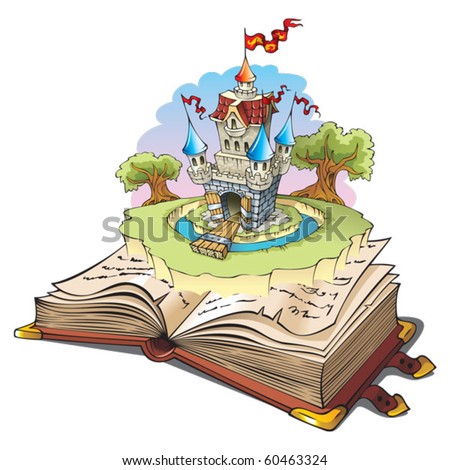 magic kingdom castle cartoon. stock vector : Magic world of