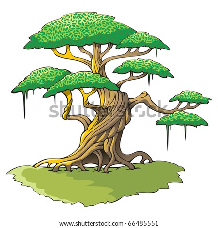 Cartoon Crooked Tree