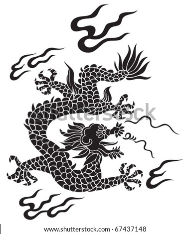 stock vector Traditional Chinese dragon lord of air and water 