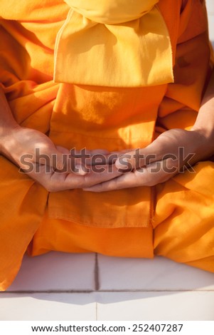 Hands  monk in meditation