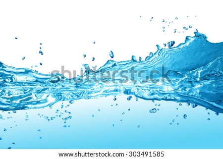 Water splash isolated on white. Close up of splash of water forming