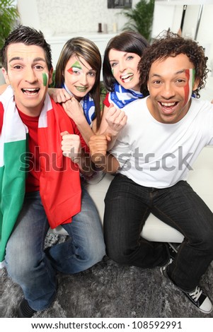 Four Italian football supporters
