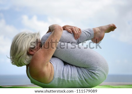 Woman holding a yoga position