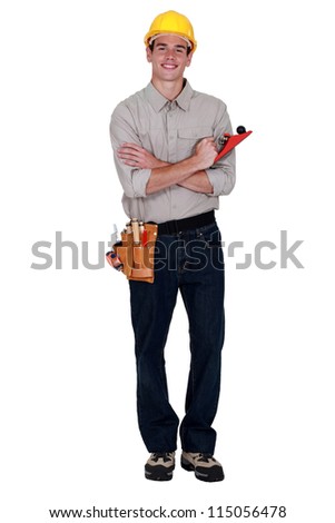 man holding wood