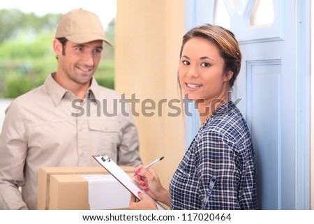 Man delivering parcel