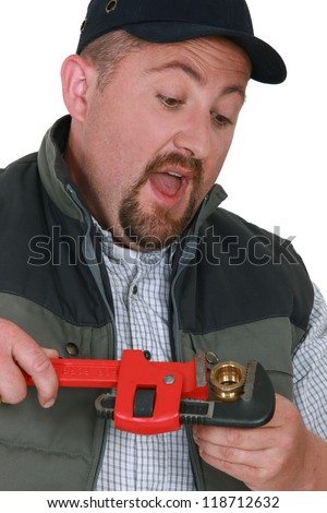Plumber tightening nut with adjustable wrench