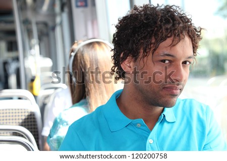 Man sitting on the bus