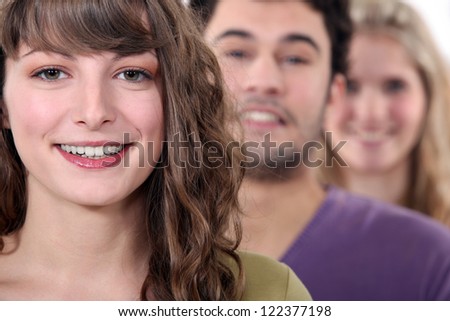 Young woman with friends