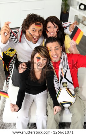 German football fans at home