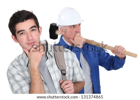 Construction worker and a college student