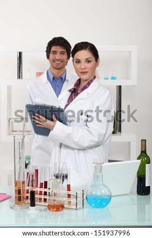 Man and woman in science laboratory