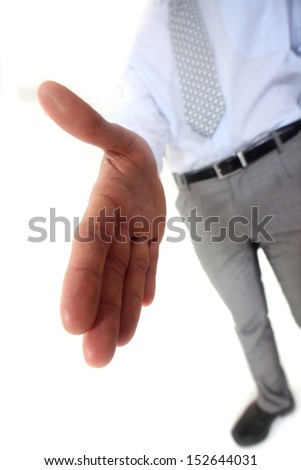 Man handing out hand