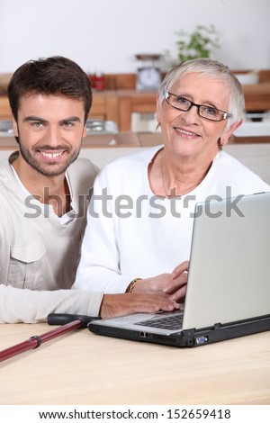 Help senior on computer