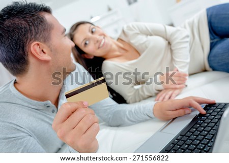 Couple buying online